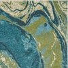 Watercolors Teal Geode Plush Area Rug, 8'3" X10'2"