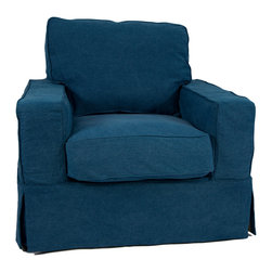 Sunset Trading Americana Chair - Slip Cover Set Only - Indigo Blue - Slipcovers And Chair Covers