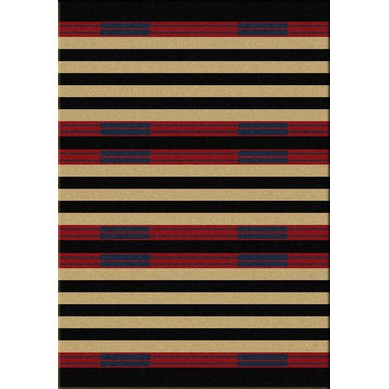 Chief Stripe Rug, Red, 4'x5', Rectangle