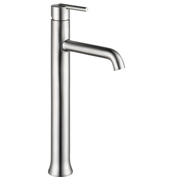 Delta Trinsic Single Handle Vessel Bathroom Faucet, Stainless, 759-SS-DST