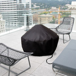 Round Heavy Duty Fire Pit Cover in Black - Fire Pit Accessories