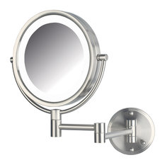 Most Por Hard Wired Makeup Mirror Houzz For 2018 Jerdon Lighted Mirror Direct Wire Nickel Makeup Mirrors