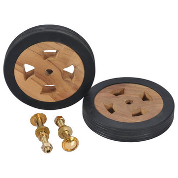 vidaXL Sunlounger Spare Wheels 2 Pcs Caster Wheel for Furniture Solid Wood Teak