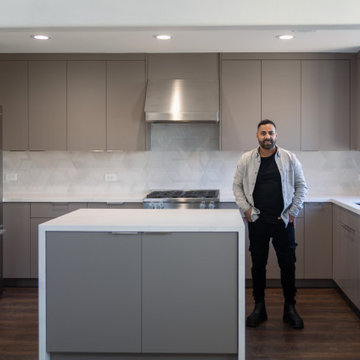 Saying goodbye to old cabinets and hello to a brand new kitchen.