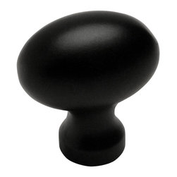 Cosmas - Cosmas 6021FB Flat Black Small Football Cabinet Knob - Cabinet And Drawer Knobs