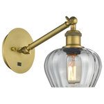 Innovations Lighting - Innovations Lighting 317-1W-BB-G92 Fenton, 1 Light Wall In Art Nouveau S - The Fenton 1 Light Sconce is part of the BallstonFenton 1 Light Wall  Brushed BrassUL: Suitable for damp locations Energy Star Qualified: n/a ADA Certified: n/a  *Number of Lights: 1-*Wattage:100w Incandescent bulb(s) *Bulb Included:No *Bulb Type:Incandescent *Finish Type:Brushed Brass