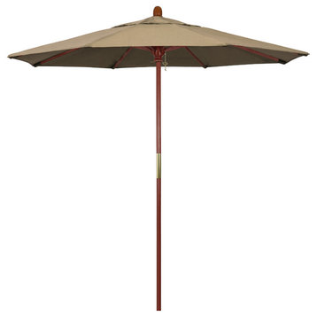 7.5' Wood Umbrella, Heather Beige