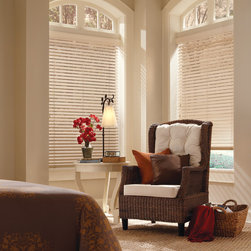 Traditional White Bedroom Custom Window Horizontal Blinds by Hunter Douglas - Venetian Blinds