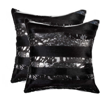 HomeRoots 18" x 18" x 5" Gold And Black Pillow 2-Pack