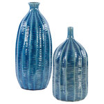 Uttermost - Uttermost 17719 Bixby - 15" Vase (Set of 2) - Earthenware Vases Finished In A Cobalt Blue GlazeBixby 15" Vase (Set  Cobalt Blue Glaze *UL Approved: YES Energy Star Qualified: n/a ADA Certified: n/a  *Number of Lights:   *Bulb Included:No *Bulb Type:No *Finish Type:Cobalt Blue Glaze