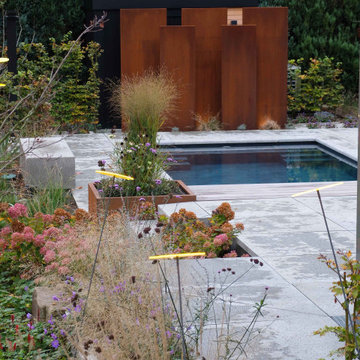 Moderner Pool-Wohngarten