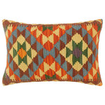 Bareens Designer Rugs - Turkish Bohemian Devine Hand Woven Kilim Pillow - Embellish your home with this timeless casual chic handmade Southwestern Kilim throw pillow covers made with wool and cotton. Constructed on a loom by Nomad Turkman people with hand spun wool and Natural Vegetable dyes these beautiful Kilim pillow covers are known for their beautiful repetitive geometrical, naturalistic floral and traditional patterns yet still giving it a moden look. Masterfully artisan-crafted on traditional Kilim looms with a contemporary fashion palette producing bold intricate sharp patterns making them a standout piece in any decor.