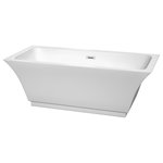 Wyndham Collection - Galina 67" Freestanding White Bathtub, Polished Chrome Trim - Create a luxurious centerpiece for your bathing area with the Galina freestanding bathtub. Made for deep soaking and relaxation, the modern yet timeless design provides lumbar support at both ends, so you can stretch out in full comfort. With its crisp, clean lines and elegant profile, this versatile bath complements a wide range of bathroom styles and offers easy installation. A natural for showcasing a beautiful modern bathroom, with a nod to classic elegance. Manufacturing Model No.: WCBTK151967
