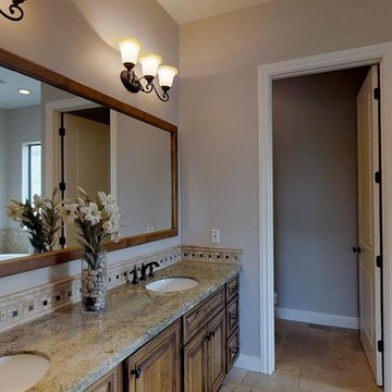 Master Bath Vanity with framed mirror