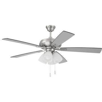 Eos 4 Light 52 in. Indoor Ceiling Fan, Brushed Polished Nickel, Brushed