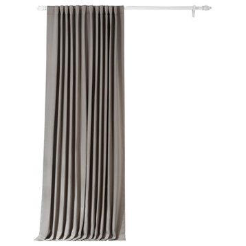 Neutral Gray Doublewide Room Darkening Curtain Single Panel, 100"x84"