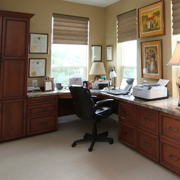 Home Office in Transitional styled Cherry Wood - Bethesda, Maryland