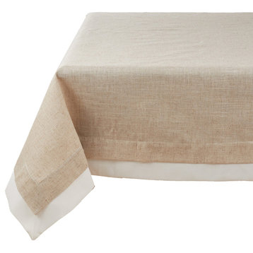 Moldura Collection Double Layer Linen Tablecloth, Natural, 67"x67"