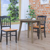 Shaker Dining Chairs, Set of 2, Black and Oak