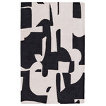 Jaipur Living - Jaipur Living Noverre Handmade Abstract Area Rug, Black/Cream, 9'x12' - The hand-tufted Anthem collection infuses homes with contemporary design and artistic-inspired motifs. Handmade of luxe viscose and wool blend, the Noverre rug boasts a plush feel underfoot, soft hand, and subtle sheen. The black and cream contrasting colorway pairs perfectly with the abstract, color block design. This piece grounds any indoor, low-traffic space like bedrooms, formal dining spaces or formal living areas.