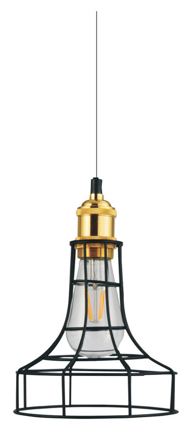 Esporre 1 Light Pendant, Black, 7"x7"