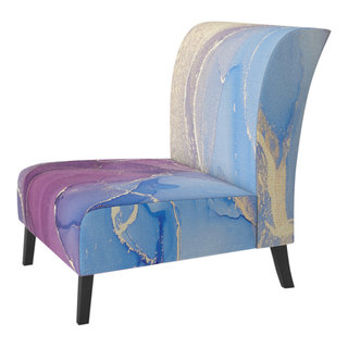 Blue & Pink Marble Fluid Art Chair - Contemporary - Armchairs And Accent  Chairs - by Design Art USA