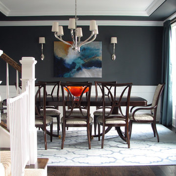 Fabulous Transitional Blue Dining Room