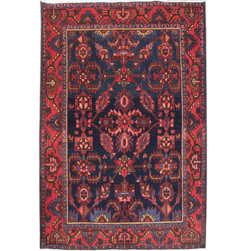 Consigned, Persian 5 x 7 Area Rug, Hamadan Hand-Knotted Wool Rug