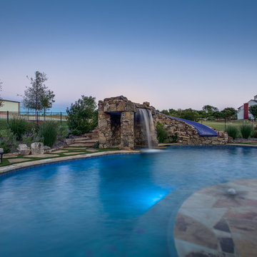 Stone Oasis - Luxury Swimming Pool with Grotto and Slide - Dallas, TX