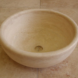 Medium Travertine sink 16" - Bathroom Sinks