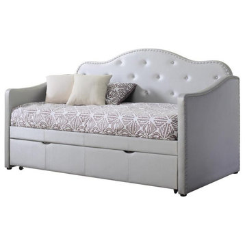 Coaster Pearlescent Grey Upholstered Daybed 80.25x43.5x48.75 Inch