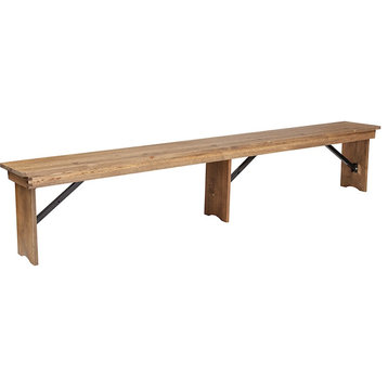Flash Furniture Hercules 8'12'' Rustic Pine Folding Bench