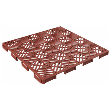 Deck Tiles 12-Pack Polypropylene Interlocking Patio Tiles Outdoor Flooring