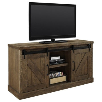 Beaumont Lane Wood TV Stand in Weathered Oak