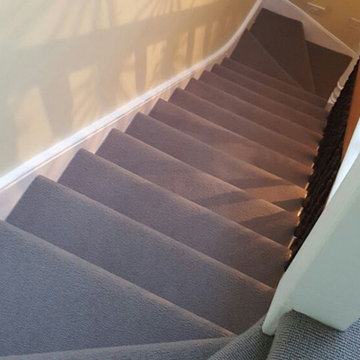 Grey Carpet to Stairs Installed by our Technicians