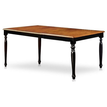 Furniture of America Sallie Transitional Wood Extendable Dining Table in Black