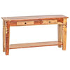 48" Dual Tone Console Table with 2 Drawers and Bottom Storage Shelf
