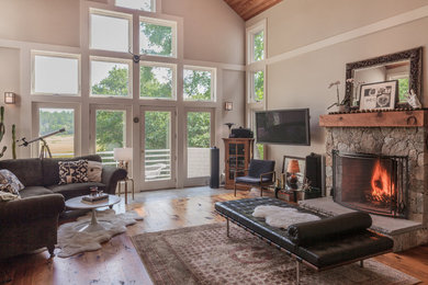 Living room - contemporary living room idea in Boston