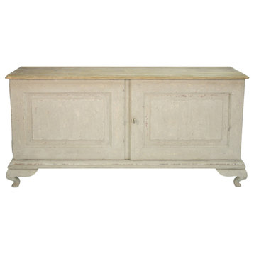Hudson Buffet, Natural Top, Distressed Taupe Base