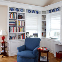 white living room with colorful elements