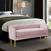 Audrey Velvet Upholstered Bench, Pink