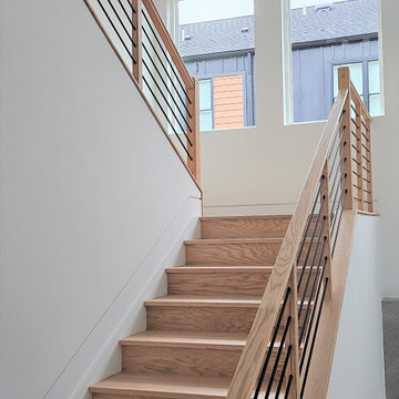 Project #108 | Red Oak Staircase in Light-Filled Space