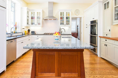 Kitchen - craftsman kitchen idea in San Francisco with an island