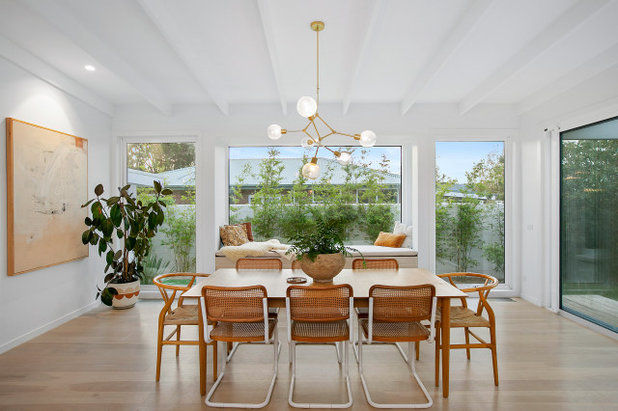 Transitional Dining Room by Third Element Studio