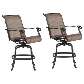 Stinson Sling Bar Stool With Aluminum Frame, All-Weather,Set of 2