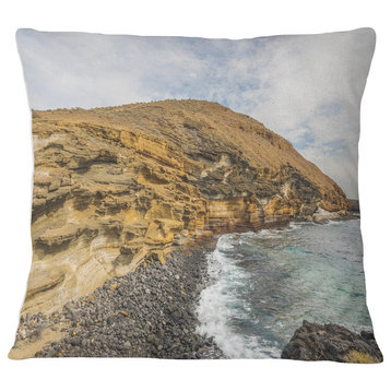 Peninsula Going Beyond the Horizon Seashore Throw Pillow, 18"x18"