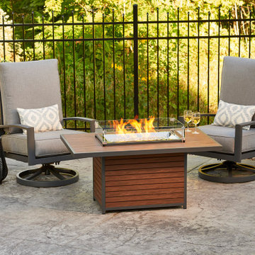 Kenwood Rectangular Chat Height Gas Fire Pit Table