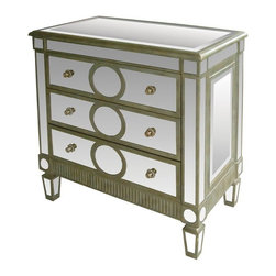 Old Hollywood Ritz Mirrored Chest - Side Tables And End Tables
