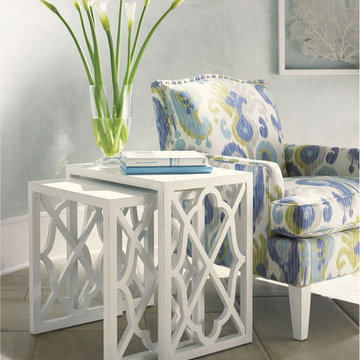 Tommy Bahama Ivory Key Stovell Ferry Nesting Tables in Antique White/Somers Isle