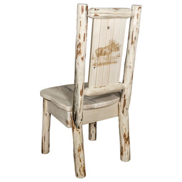 Montana Collection Side Chair Bear Design, Ready to Finish, Moose Design, Lacque